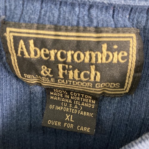 Abercrombie & Fitch Sweater Mens XL Blue V Neck Sweatshirt Heavy Top Long Sleeve - Picture 6 of 14