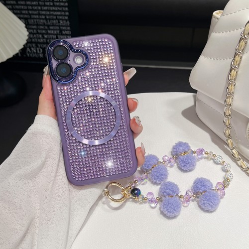 Funda Magnética Diamante Brillante con Correa para iPhone 16 Pro Max 15 14 13 12 11 - Imagen 10 de 10
