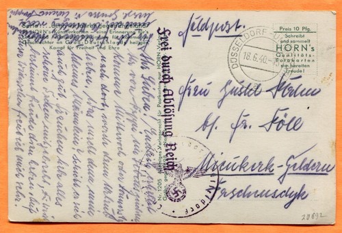 Deutschland Lied über den Einmarsch England alte Echtfoto Postkarte 1940 Feldpost - Bild 2 von 3