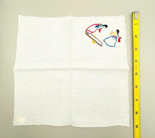 Vintage Cotton Industry Program Handkerchief Republic of Korea Teeter Totter - Picture 5 of 5