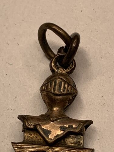 Vintage 50er Odd Fellows goldgefüllte Taschenuhr Anhänger Charm Ritter doppelseitig FLT 1" - Bild 8 von 8