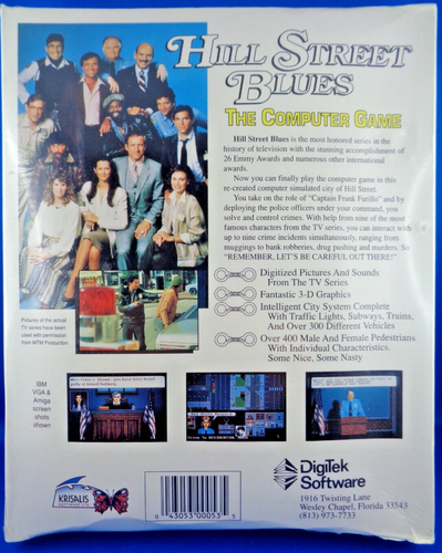 IBM PC -- HILL STREET BLUES (DIGITEK SOFTWARE - 5,25" DISK) #NOS #SEALED - Picture 3 of 4