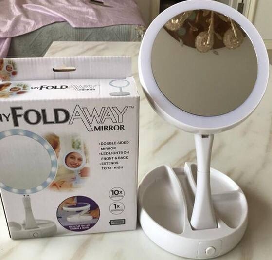 My Fold Away Mirror Led Illuminated Double Sided 10x Magnification My Fold Away Mirror Led Illuminated Double Sided 10x Magnification Makeup