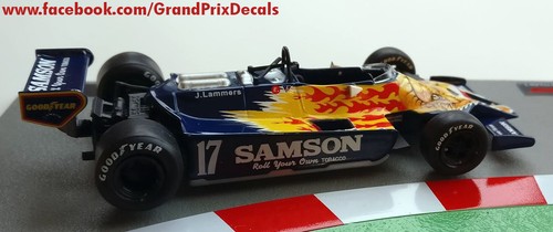 SHADOW DN9 1979 SAMSON Formula 1 car collection water slide DECALS 1:43 IXO - Picture 3 of 5