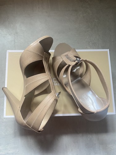 Michael Kors Berkley T Strap Open Toe Nude Sandals Size 9.5M UK 7 - Picture 15 of 19