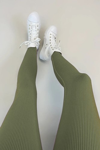 Leggings elasticizzati donna vita alta spessi senza cuciture donna pantaloni da jogging - Foto 11 di 26