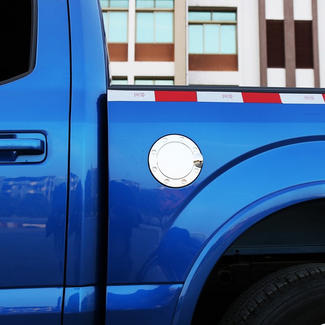 1X Car Door Fuel Tank Cover Filler Gas Cap Trim for Ford F150 F150