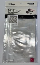 NWT-Disney Daiso Mickey Mouse 4-Count Large Double Zipper Freezer Bags