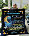 To My Granddaughter Always Be With You Butterfly Moon Fleece Blanket Gift