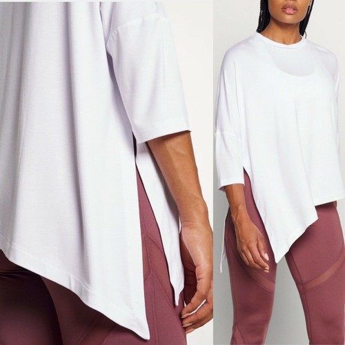 NWD Sweaty Betty [ Medium ] Mellow Asymmetric T-Shirt in White #T966 - Bild 2 von 12