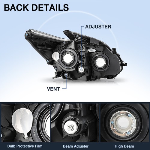 For 2012-2015 Toyota Prius Headlights Headlamps Halogen Type Set L+R Pair - Picture 8 of 19