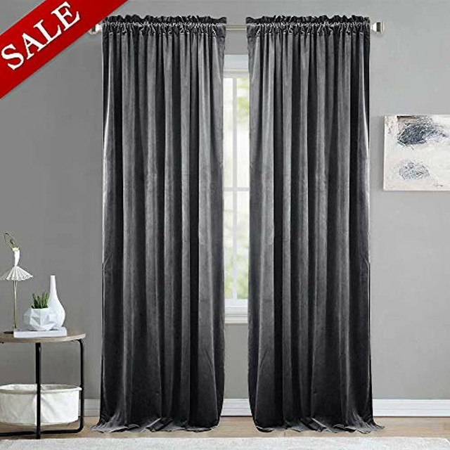 Living Room Blackout Velvet Curtains Solid Heavy Matt Dutch