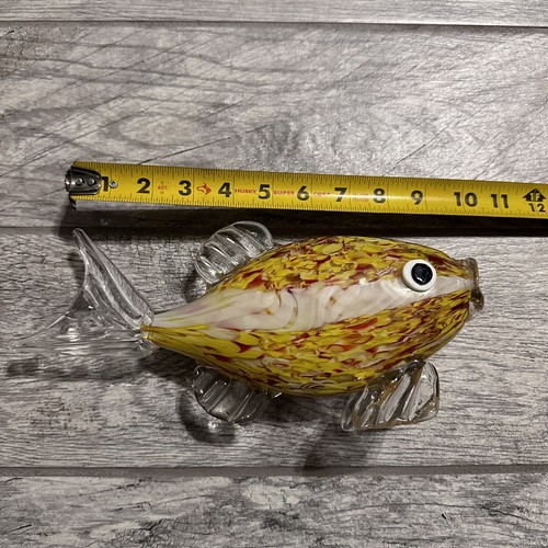 Vintage schöne Murano mundgeblasene Glas bunte Fisch Figur Kunstglas 10" - Bild 12 von 13
