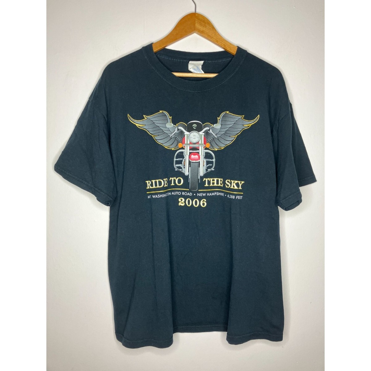 【MODERNIF】Rain Round T-shirt 2006 Ride To The Sky XL T-Shirt Mt. Washington Auto Road New
