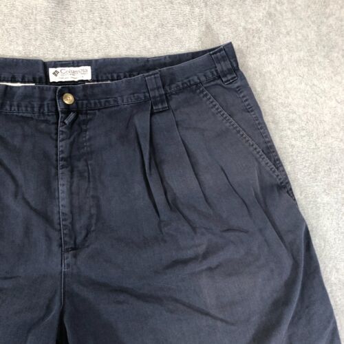 Columbia Shorts Mens 40 Blue Pleated Outdoor Hiker Cotton 90s Camp Fishing - Picture 3 of 14
