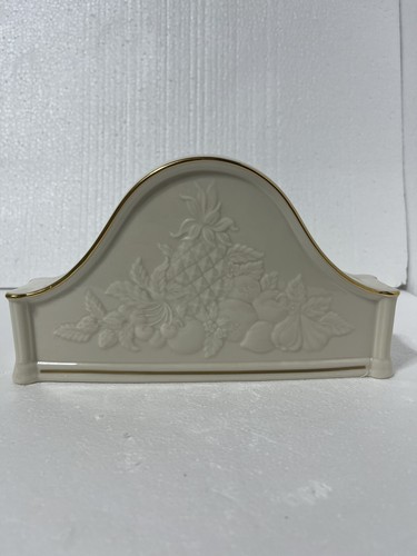 EUC LENOX "Fruits of Life" Fine Ivory China Kaminuhr Goldrand OHNE BOX VTG - Bild 4 von 6