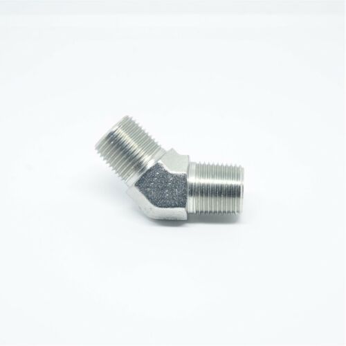 Steel 45 Degree Elbow 3/8 Male Npt Fitting Fuel Air Oil Fluid Vacuum FasParts - Picture 3 of 6