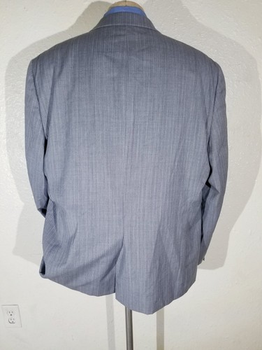 Ralph Lauren Gris Lana Elastizada Rayas 2 piezas Traje Chaqueta 50R Pantalón 44W x 30L Usado en Excelente Condición - Imagen 4 de 10
