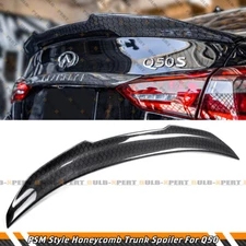 FOR 14-2024 INFINITI Q50 PSM STYLE HONEYCOMB CARBON FIBER DUCKBILL TRUNK SPOILER