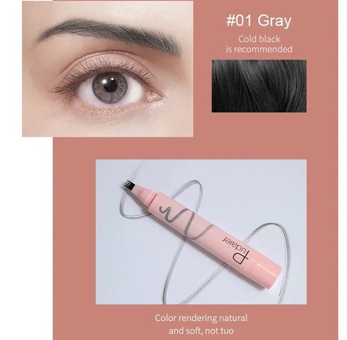 4 Point Liquid Eyebrow Pen Micro-fork Four-Point 4-Fork Tip Brows Tattoo Pencil - Picture 8 of 10