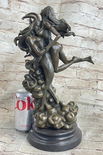 Art Nouveau Euro Nude Bronze Devil Satan Demon Satyr Sculpture Hot Cast Figurine - Picture 2 of 10