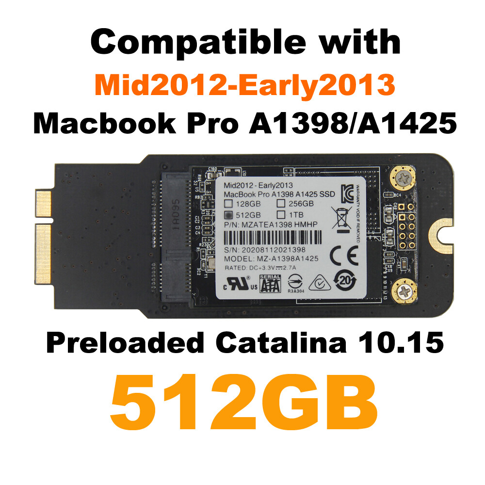 512GB SSD For MacBook Pro A1398 Mid 2012 Early 2013 A1425 512GB SSD For MacBook Pro A1398 Mid 2012 Early 2013 A1425