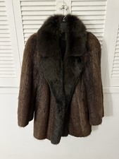 i.magnin Beautiful Vintage classic Brown shades of mink fur coat women small 
