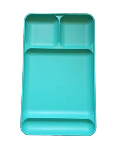4 Tupperware Divided Tray Set Lunch Camping Dinner Plate Vintage Multicolor - Picture 3 of 18