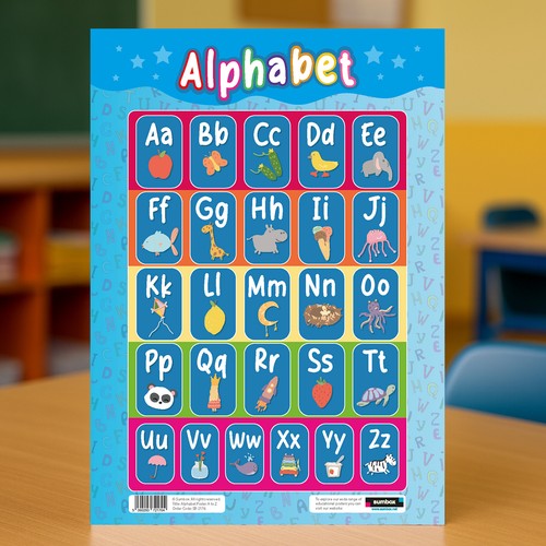 Póster educativo alfabeto niños fonética A3 póster aula guardería preescolar - Imagen 5 de 9