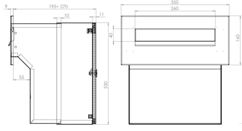 Through The Wall Letterbox Stainless Steel Telescopic LFD-041 - Picture 7 of 10