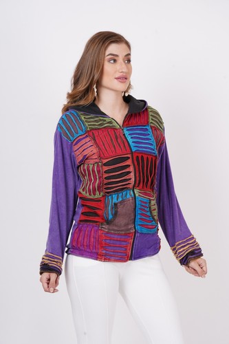 Sudadera con capucha boho hippie con cremallera completa de corte de afeitar ... - Imagen 8 de 8