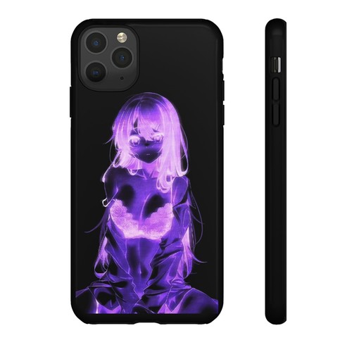 Anime Tough Case for iPhones, Galaxy and Pixel Glowing Neon Waifu Girl Manga - Picture 95 of 197