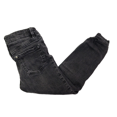 Denim Double Boy Size 4-5Y Black Lined Denim Distressed Tapered Jean Pants - Picture 2 of 7
