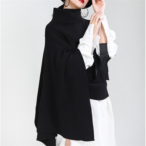 Japanese women's loose sweater knitting coat Long sleeved loose cloak - Bild 6 von 26