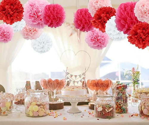 9/12/18PCs Tissue Paper Pompoms Pom Poms Hanging Garland Birthday Wedding Party - Picture 27 of 127