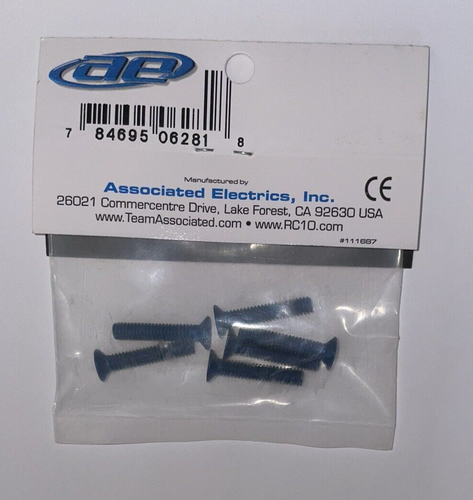 Vintage Team Associated Blue 8-32 7/8 inch Aluminum Screw Set 6281 New NOS NIP - Picture 4 of 4