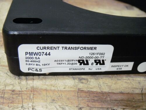 PC&S PMW0744 Current Transformer 2000:5A ND-2000-00-TT 600-10KV 1251F092 ACC+-1% - Picture 2 of 5