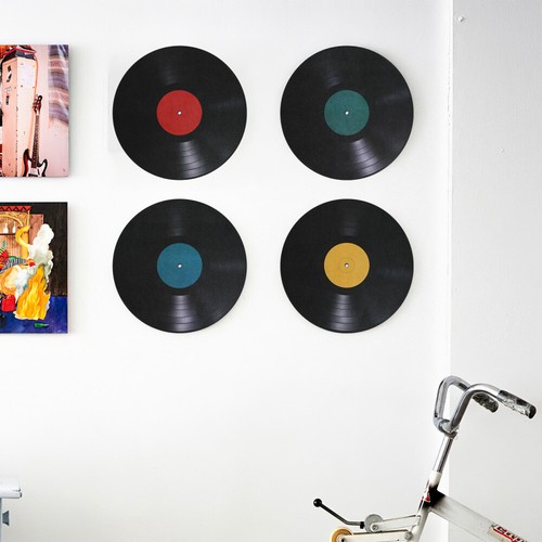 8 Pezzi Decorazione Disco Vinile Studio d'Arte Studente Musicale Parete Sala - Foto 9 di 11