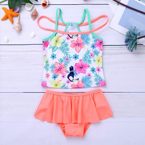 Kids Girls Kids Two Piece Bikini Swimwear Swimsuit Bathing Suit Bathers Swimmer - Foto 28 di 35