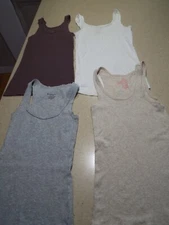 Lot of 4 womens tank tops mixed brands and sizes xs-small-medium Brown, Cream, 