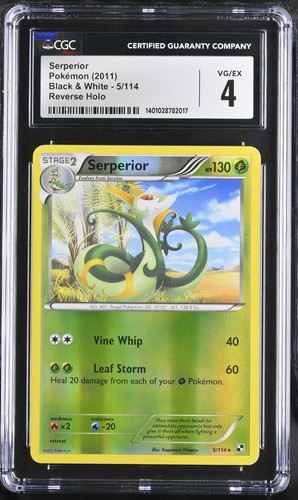 2011 Pokemon Black & White Serperior 5/114 Reverse HOLO CGC 4 - Picture 1 of 2