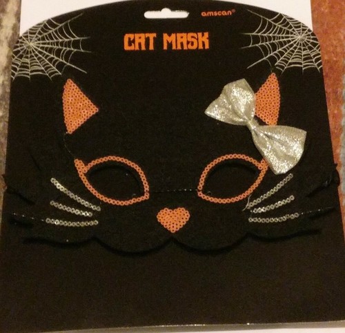 Amscan Cat Mask, Black/Orange - Picture 1 of 2