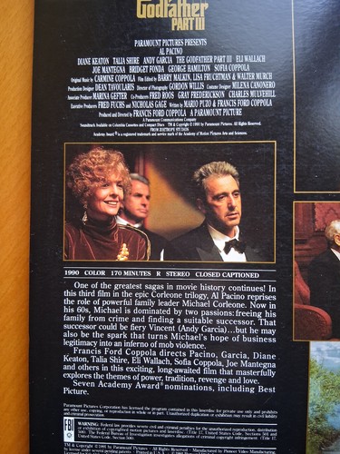 3 laserdiscs 📀 THE GODFATHER PART I, II et III (USA) 6 disques - Photo 10/10