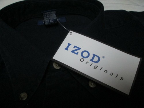 Izod Men's long Sleeve Dark Blue Button Down Shirt Size XL - Picture 8 of 11