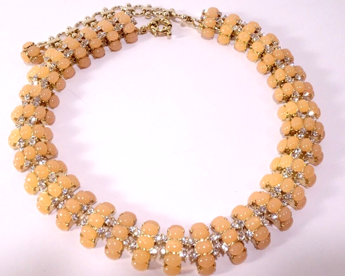 J.Crew Women's Yellow Shiny Lucite Cabohcon Bubble Link Collar Necklace NWOT 198 - Picture 1 of 6