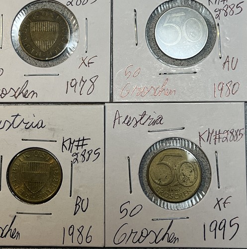 Austria 1946- 1995 Fifty 50 Groschen 20 Coin Lot High Grades XF to BU Condition - Picture 10 of 17