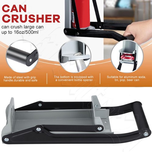 Heavy Duty Aluminium Can Crusher Wall Mount Bottle Opener Beer Soda Smasher - Picture 10 of 12