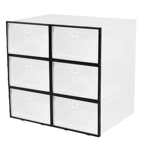 6Pcs Plastic Shoe Box Storage Stackable Clear Organizer Holder Front Opening - Picture 13 of 15