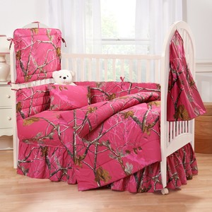 3 8 Pc Fuchsia Ap Camo Nursery Crib Set Realtree Camouflage Baby Image Is Loading 3 8 Pc Fuchsia Ap Camo Nursery Crib