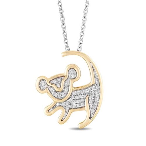 Collana Ciondolo Re Leone 0,85CT Simbolo Diamante Regalo in Argento Sterling 925 - Foto 3 di 5